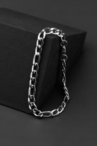 Gümüş Renk Çelik Erkek Zincir Bileklik