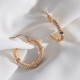 Burgulu Düğme Model Vintage Gold Renk Halka Küpe