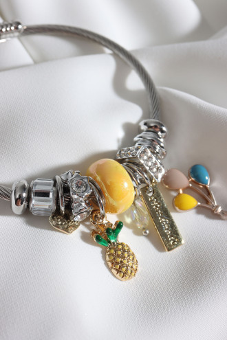 Çelik Model Ananas Charm Bileklik