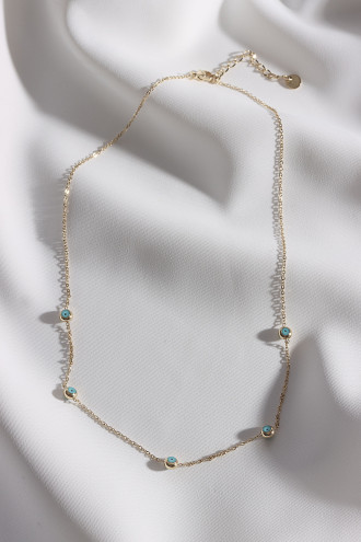 Çelik Nazar Boncuklu Gold Renk Kolye