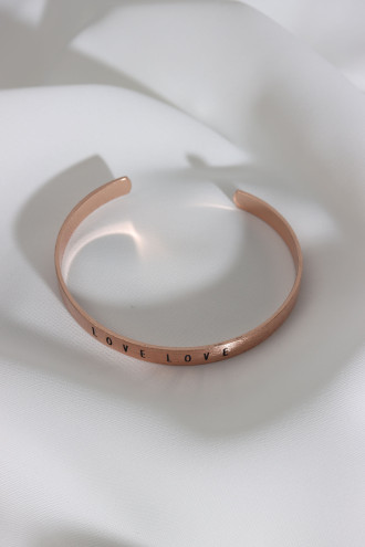 Love Yazılı Rose Renk Kararmaz Vip Bileklik