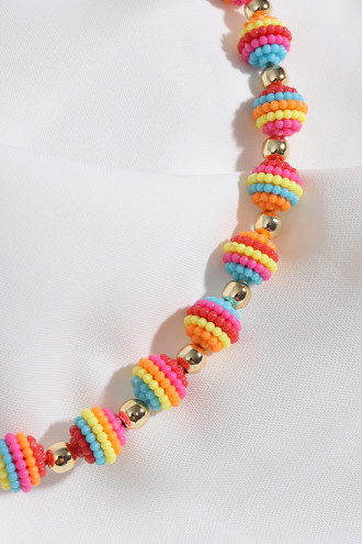 Renkli Top Boncuklu Kolye