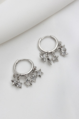 Yıldızlı Gümüş Renk Shakıra Küpe