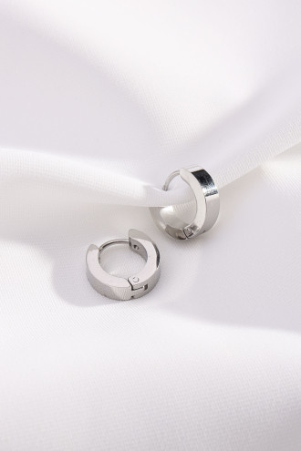 Çelik Küçük Boy Gümüş Renk Halka Küpe