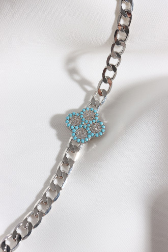 Zircon Mercan Taşlı Gold Renk Zincir Bileklik