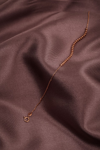 Sıra Toplu Rose Renk 925 Ayar Gümüş Halhal 2,52Gr