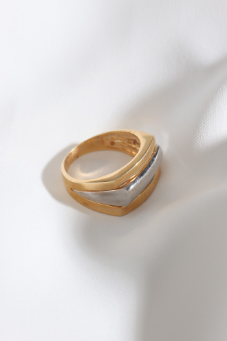 Gümüş-Gold Renk Yüzük