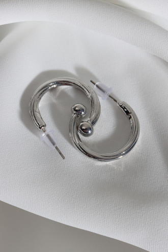 Vintage Gümüş Renk Halka Küpe