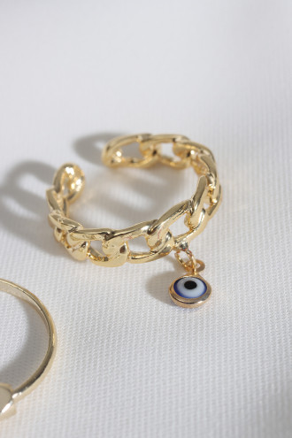 3Lü Gold Renk Yüzük Seti