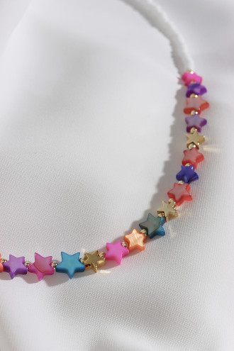 Renkli Yıldız Boncuklu Kolye