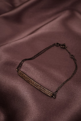 Sarı Zircon Taşlı Antrasit Renk 925 Ayar Gümüş Bileklik 2,39Gr