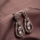 Zircon Taşlı Sallantılı Gümüş Renk Abiye Küpe
