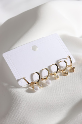 6'Lı Vip Zircon Taşlı Küpe