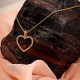 Zircon Taşlı Gold Renk Kalp Kolye