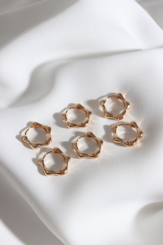 6'Lı Çelik Gold Renk Küpe