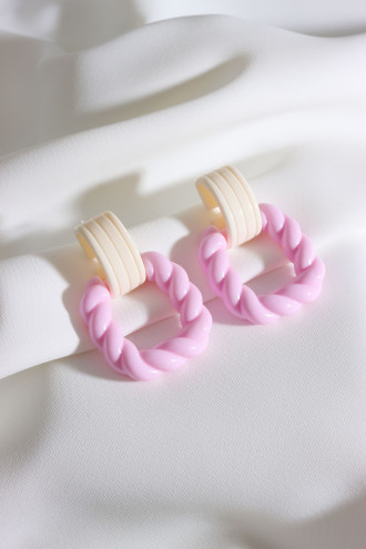 Pembe Kare Burgu Mika Küpe Pembe Kare Burgu Mika Küpe