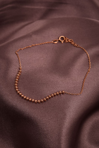 Sıra Toplu Rose Renk 925 Ayar Gümüş Halhal 2,52Gr