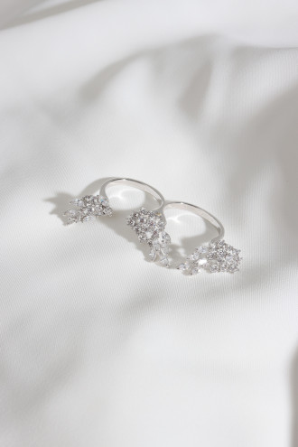 Zircon Taşlı İkili Yüzük