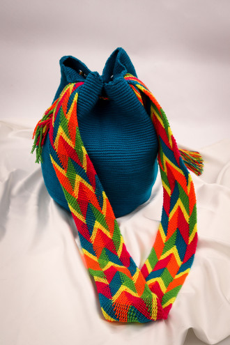 Mavi Uzun Askılı Wayuu Çanta
