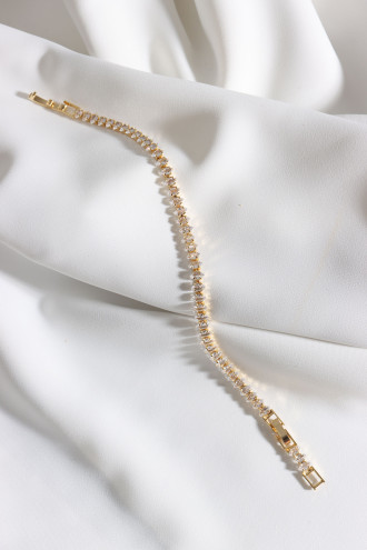 Badem Taşlı Gold Renk Su Yolu Vip Bileklik