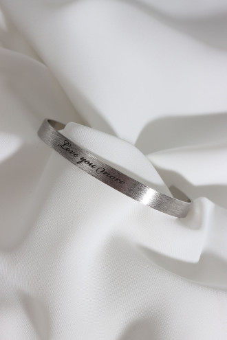 Love You More Yazılı Gümüş Renk Kararmaz Vip Bileklik