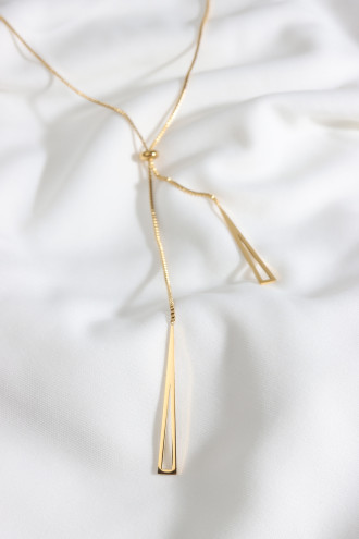 Asansörlü Gold Renk Süzme Çelik Kolye