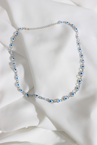 Damla Nazar Gümüş Renk Kolye