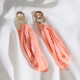 Pembe Pul Sallantılı Gold Renk Küpe Pembe Pul Sallantılı Gold Renk Küpe
