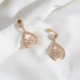 Gold Renk Zircon Taşlı Oval Abiye Küpe Gold Renk Zircon Taşlı Oval Abiye Küpe
