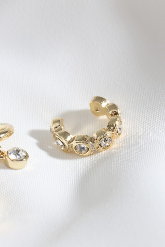 3'Lü Gold Renk Kıkırdak Küpe Seti