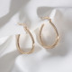 Oval Gold Renk Vintage Halka Küpe