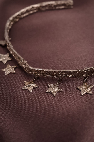 Yıldız Sallantılı 925 Ayar Gümüş Kelepçe Bileklik 11,20Gr