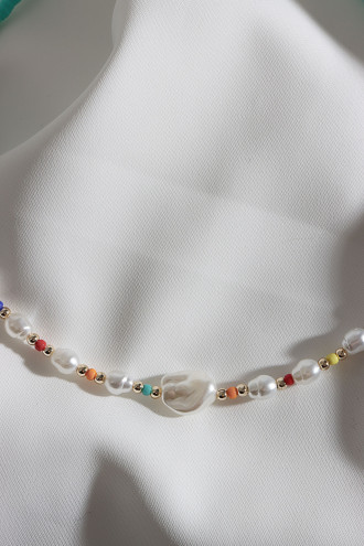 Yeşil İnci Detaylı Fimo Boncuk Kolye