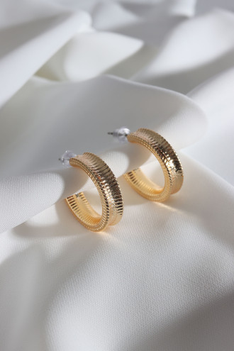 Vintage Gold Renk Halka Küpe