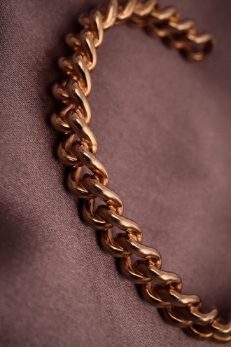 Zincir Model Rose Renk 925 Ayar Gümüş Kelepçe Bileklik 9,96 Gr