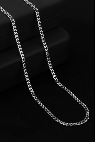 Gümüş Renk 0,50Mm Çelik Erkek Zincir Kolye
