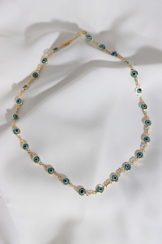 Göz Figürlü Zincir Gold Renk Kolye Göz Figürlü Zincir Gold Renk Kolye