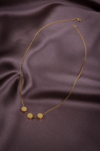 Gold Renk Yassı Dorika Kolye
