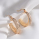 Dokulu Gold Renk Vintage Halka Küpe