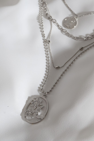 Ay-Yıldız Figürlü 4'Lü Gold Renk Zincir Kolye Ay-Yıldız Figürlü 4'Lü Gold Renk Zincir Kolye