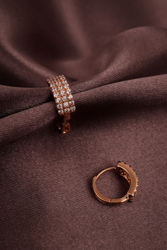 Zircon Taşlı 925 Ayar Gümüş Mini Halka Küpe 1,95Gr