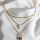 3'LÜ ANAHTAR FİGÜRLÜ 316L GOLD ÇELİK KOLYE