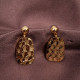 Küçük Oval Plaka Gold  Renk Küpe