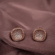 Zircon Taşlı Rose Abiye Küpe
