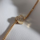Beyaz Zircon Taşlı Gold Renk Kalp Bileklik