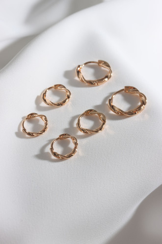 6'Lı Çelik Burgu Gold Renk Küpe