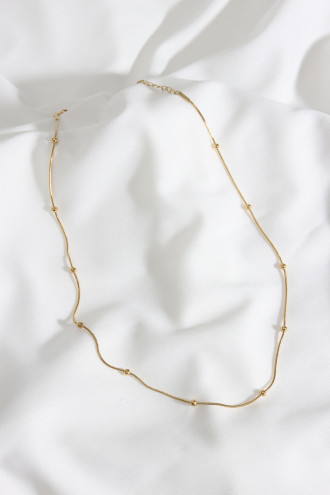 Top Yılan Zincirli Çelik Gold Renk Kolye