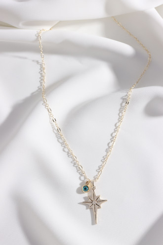 Kutup Yıldızı Gold Renk Uzun Kolye