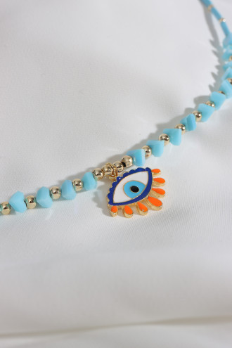 Göz Uçlu Mavi Kolye