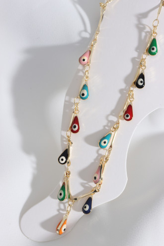 Damla Nazar Boncuklu Gold Renk Halhal